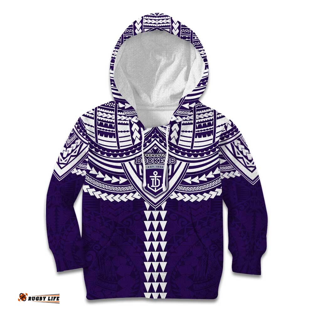 Personalized Fremantle Dockers Kid Hoodie Polynesian Tribal Pattern Heritage Football TS04