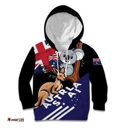 Personalised Australia Kangaroo Koala Together Kid Hoodie Special Edition LT01