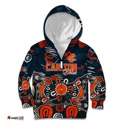 Personalized Carlton Blues Kid Hoodie Aboriginal Dot Painting Graffiti Style TS04