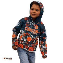 Personalized Carlton Blues Kid Hoodie Aboriginal Dot Painting Graffiti Style TS04