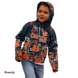 Personalized Carlton Blues Kid Hoodie Aboriginal Dot Painting Graffiti Style TS04