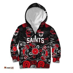 Personalized St Kilda Saints Kid Hoodie Aboriginal Dot Painting Graffiti Style TS04