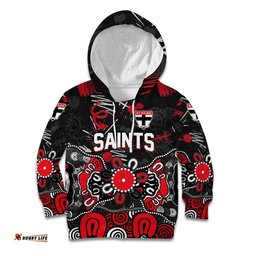 Personalized St Kilda Saints Kid Hoodie Aboriginal Dot Painting Graffiti Style TS04