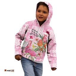 Sweet Pink Cockatoos Aussie Santa Kid Hoodie Australia Christmas Vibes LT9