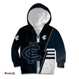 Personalized Carlton Blues Kid Hoodie Modern Geometric Sports Graphic Style TS04