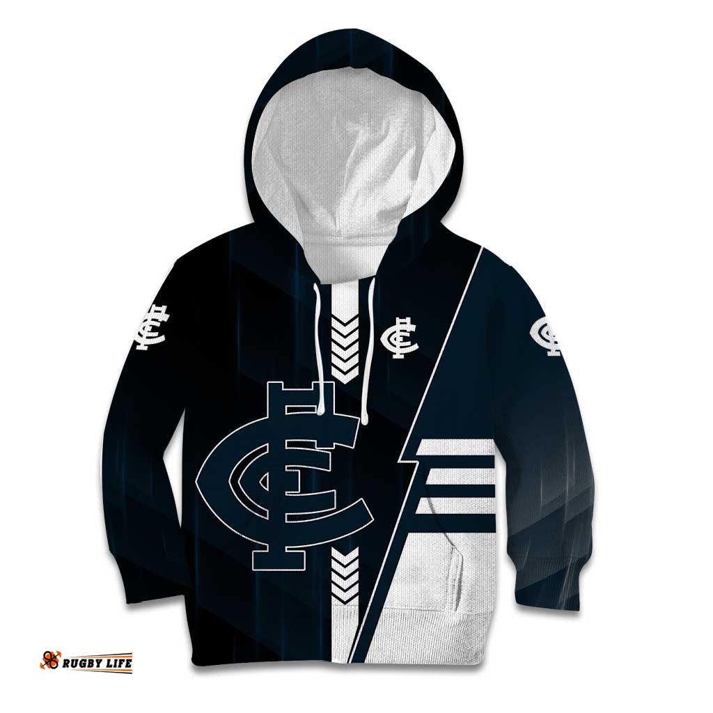 Personalized Carlton Blues Kid Hoodie Modern Geometric Sports Graphic Style TS04