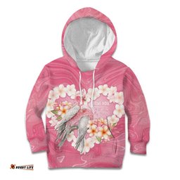 Personalised Pink Galah Australia Valentine's Day Kid Hoodie I Love You With All My Heart LT14