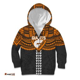 Personalized GWS Giants Kid Hoodie Polynesian Tribal Pattern Heritage Football TS04