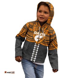 Personalized GWS Giants Kid Hoodie Polynesian Tribal Pattern Heritage Football TS04