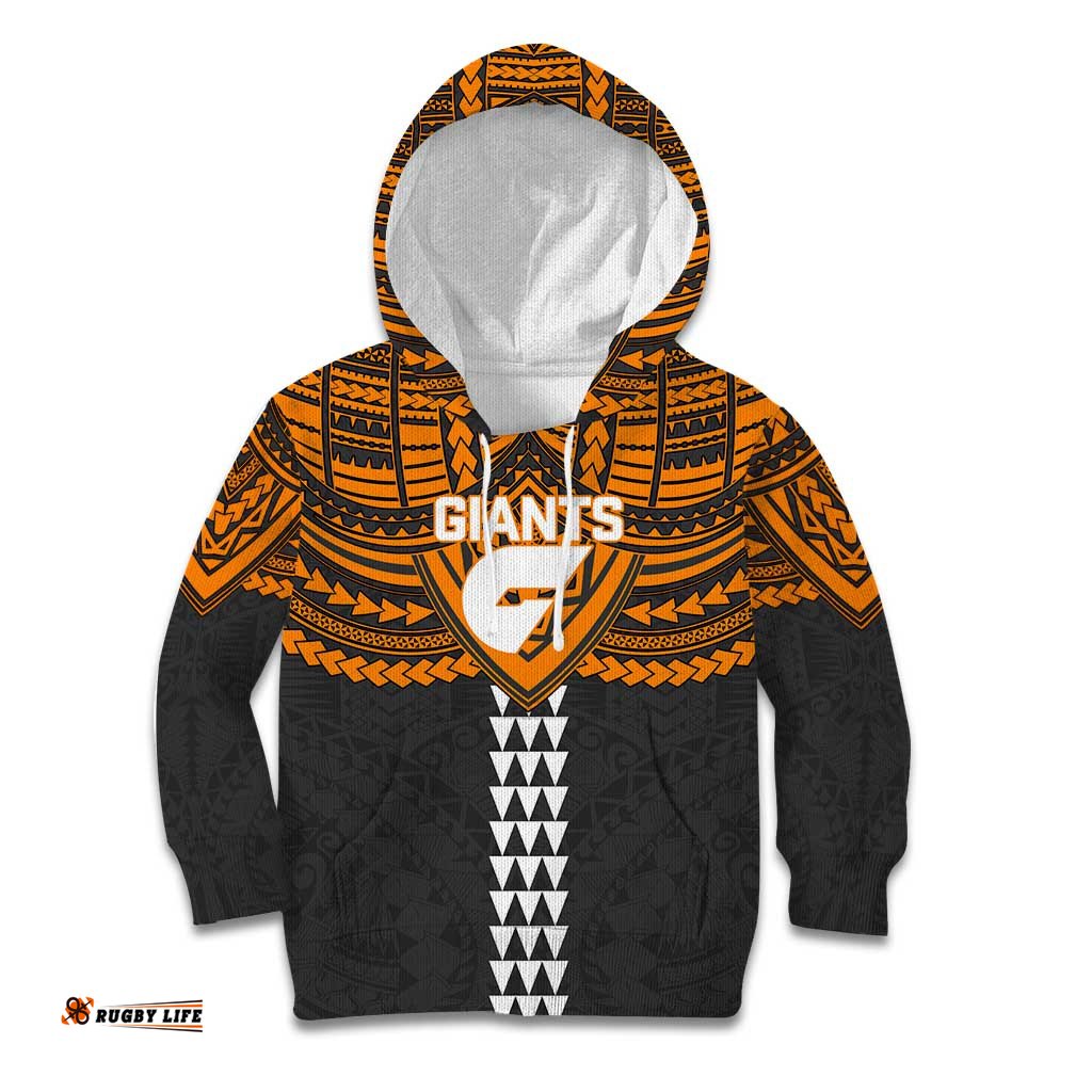 Personalized GWS Giants Kid Hoodie Polynesian Tribal Pattern Heritage Football TS04