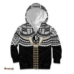 Personalized Collingwood Magpies Kid Hoodie Polynesian Tribal Pattern Heritage Football TS04