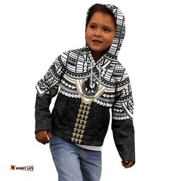 Personalized Collingwood Magpies Kid Hoodie Polynesian Tribal Pattern Heritage Football TS04