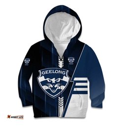 Personalized Geelong Cats Kid Hoodie Modern Geometric Sports Graphic Style TS04