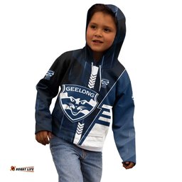 Personalized Geelong Cats Kid Hoodie Modern Geometric Sports Graphic Style TS04