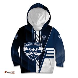Personalized Geelong Cats Kid Hoodie Modern Geometric Sports Graphic Style TS04