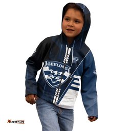 Personalized Geelong Cats Kid Hoodie Modern Geometric Sports Graphic Style TS04