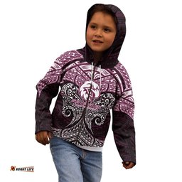 Personalized Manly Warringah Sea Eagles Kid Hoodie Polynesian Tribal Pattern Style TS04