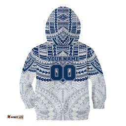 Personalized Geelong Cats Kid Hoodie Polynesian Tribal Pattern Heritage Football TS04