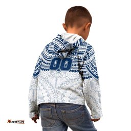 Personalized Geelong Cats Kid Hoodie Polynesian Tribal Pattern Heritage Football TS04