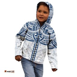 Personalized Geelong Cats Kid Hoodie Polynesian Tribal Pattern Heritage Football TS04