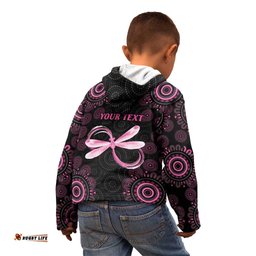 Personalized Pink Dragonfly Aboriginal of Hope Kid Hoodie Australias Breast Cancer Awareness LT9