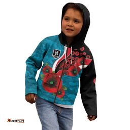 Port Power ANZAC Personalised Kid Hoodie Lest We Forget Poppy Camo LT9