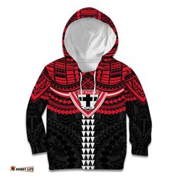 Personalized St Kilda Saints Kid Hoodie Polynesian Tribal Pattern Heritage Football TS04