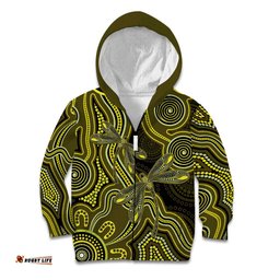 Yellow Indigenous Dragonfly Australia Kid Hoodie Aboriginal Art LT14