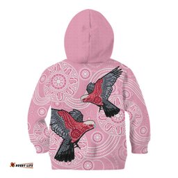 Pink Galah Aussie Aboriginal Kid Hoodie Soaring High LT7