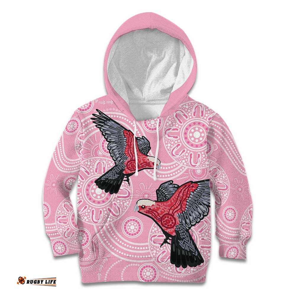 Pink Galah Aussie Aboriginal Kid Hoodie Soaring High LT7