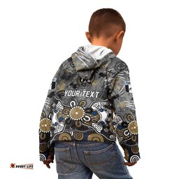 Personalized Collingwood Magpies Kid Hoodie Aboriginal Dot Painting Graffiti Style TS04
