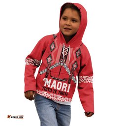 Toitu Te Tiriti Waitangi Kid Hoodie Red Wharenui House LT9