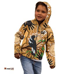 Personalised Australia Magpie NAIDOC Week 2026 Kid Hoodie 50 Years of Deadly Aboriginal Art LT14