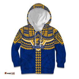 Personalized West Coast Eagles Kid Hoodie Polynesian Tribal Pattern Heritage Football TS04