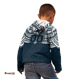 Personalized Carlton Blues Kid Hoodie Polynesian Tribal Pattern Heritage Football TS04