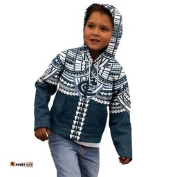 Personalized Carlton Blues Kid Hoodie Polynesian Tribal Pattern Heritage Football TS04