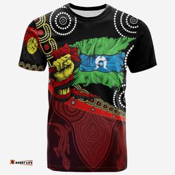 Kid T-Shirts - Aboriginal Flags & Dot Acrylic Paint Style Naidoc