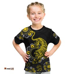 Custom Personalised AFL Richmond Tigers 1885 Aboriginal Kid T Shirt