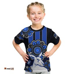 Custom Personalised AFL North Melbourne Kangaroos 1869 Aboriginal Kid T Shirt