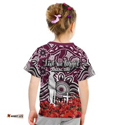 Sea Eagles T Shirts KID Anzac Day Poppy Flowers With Aboriginal