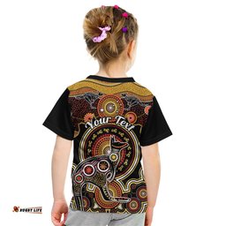 Personalised Australian Astrology Kid T Shirt Aboriginal Kangaroo Zodiac Sign