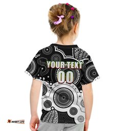 Custom Personalised And Number Panthers NRL Kid T Shirt Aboriginal Patterns