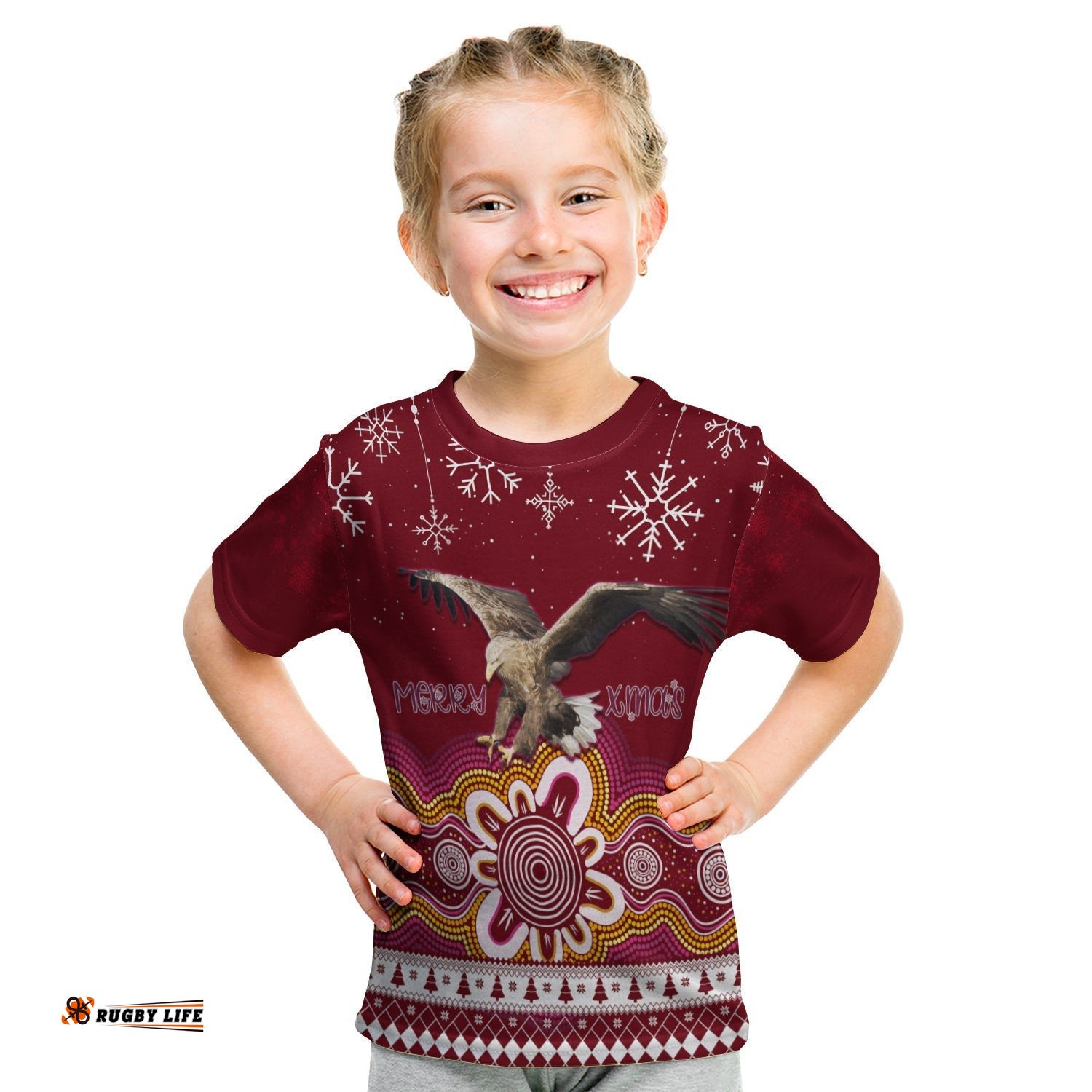 Manly Sea Eagle Aboriginal Christmas Red Wings KID T-Shirt