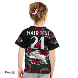 Custom Personalised NRL Rabbitohs Rugby Kid T Shirt The Bunnies 1908 Aboriginal The Bunnies 1908 Aboriginal