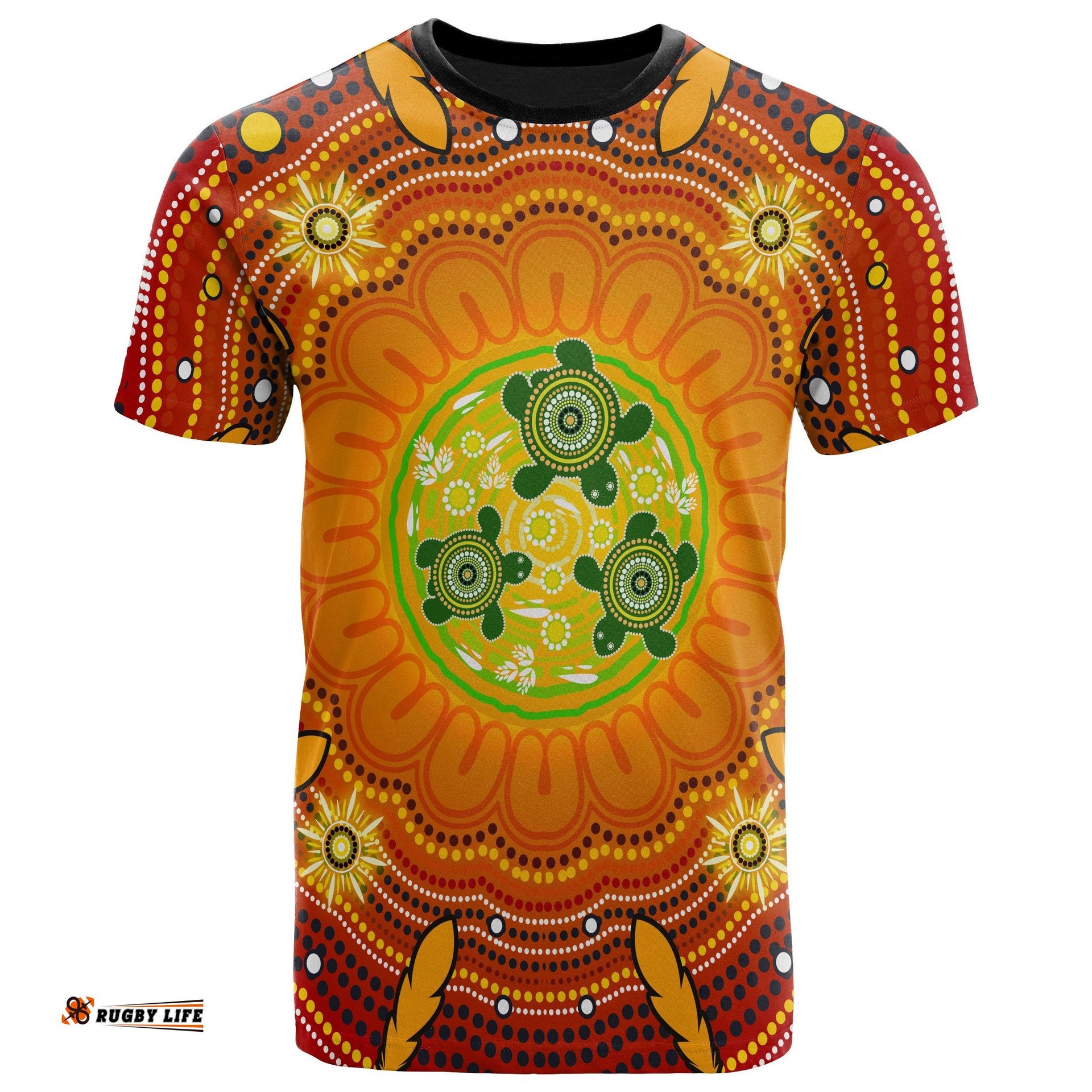 Aboriginal Kid T-Shirt - Turtle Circle Dot Painting Art