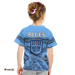 NSW Blues Rugby Kid T Shirt New South Wales Aboriginal Origin