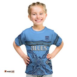 NSW Blues Rugby Kid T Shirt New South Wales Aboriginal Origin