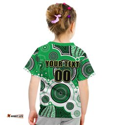 Custom Personalised And Number Raiders NRL Kid T Shirt Aboriginal Patterns