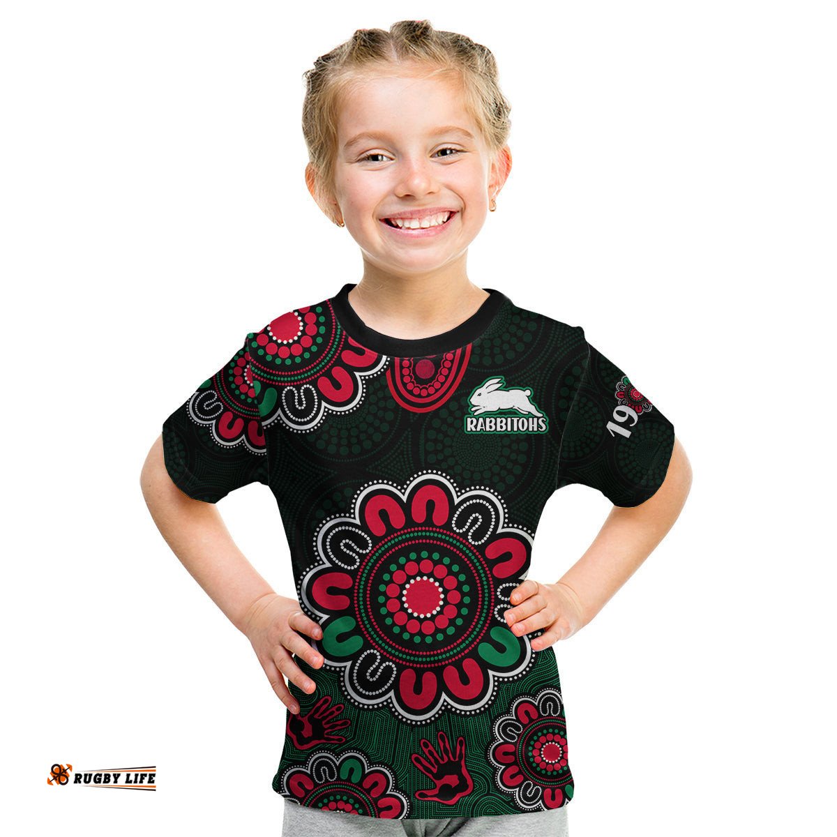 NRL Rabbitohs Rugby Kid T Shirt The Bunnies 1908 Aboriginal