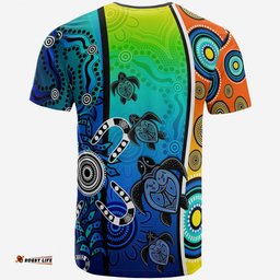 Kid Aboriginal T-Shirts - Indigenous Turtle Dot Painting Art